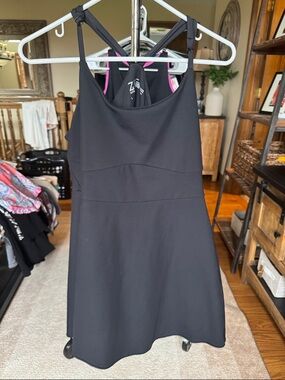 Zella Black One-Shoulder Athletic Skater Dress